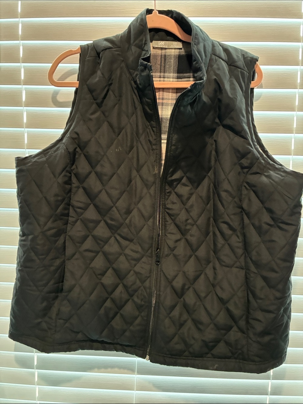 Riders by Lee Black Quilted Vest with Stand Collar